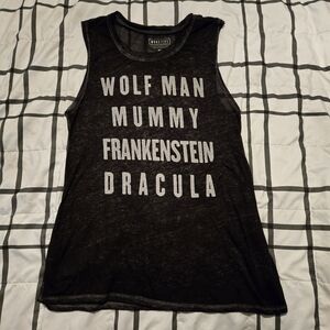 Universal Studios Monsters Sheer Burnout Muscle Tank Top Womens Medium